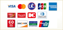 VISA Mastercard UC JCB AmericanExpress UFJCard NicoS DC DinersClub MUFGCard DISCOVER SAISONCARD UnionPay